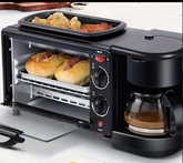 Haeger 3'ü 1 Arada Mini Fırın Izgara Filtre Kahve Makinesi Siyah